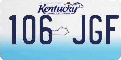KY license plate 106JGF