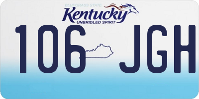 KY license plate 106JGH