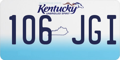 KY license plate 106JGI