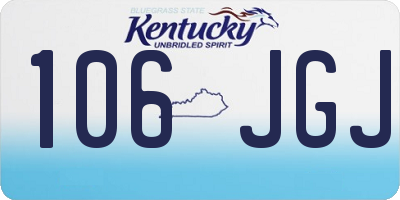 KY license plate 106JGJ