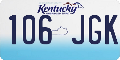 KY license plate 106JGK