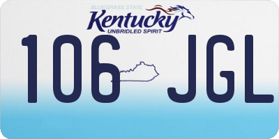 KY license plate 106JGL