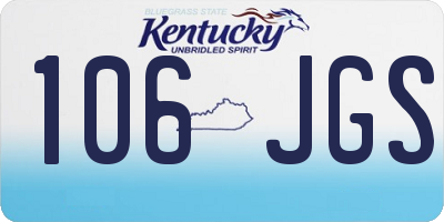 KY license plate 106JGS