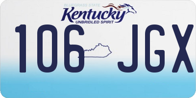 KY license plate 106JGX