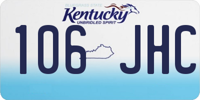 KY license plate 106JHC