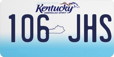 KY license plate 106JHS