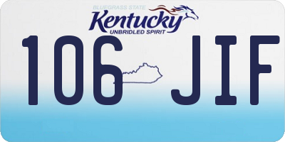 KY license plate 106JIF