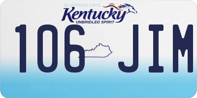 KY license plate 106JIM