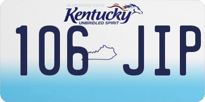 KY license plate 106JIP