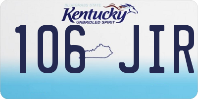 KY license plate 106JIR