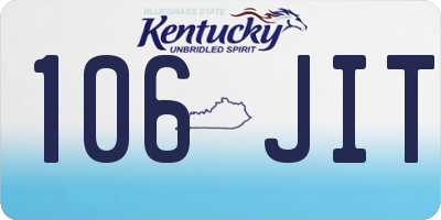 KY license plate 106JIT