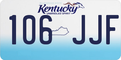 KY license plate 106JJF