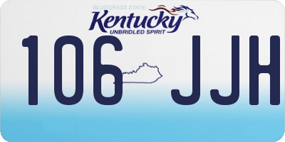 KY license plate 106JJH