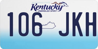 KY license plate 106JKH