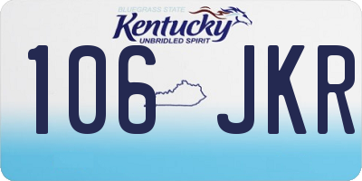 KY license plate 106JKR