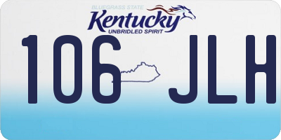 KY license plate 106JLH