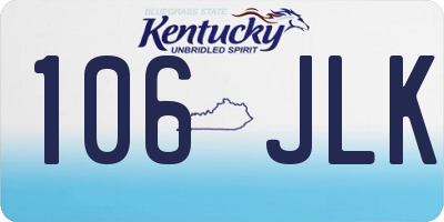 KY license plate 106JLK