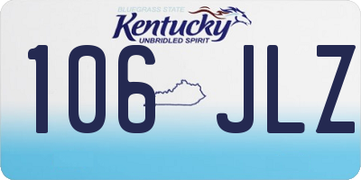 KY license plate 106JLZ