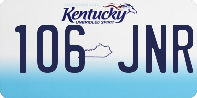 KY license plate 106JNR