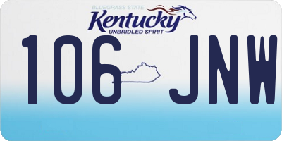 KY license plate 106JNW