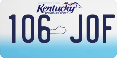 KY license plate 106JOF