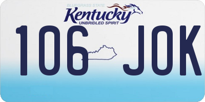 KY license plate 106JOK