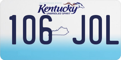 KY license plate 106JOL
