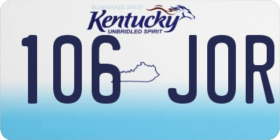 KY license plate 106JOR
