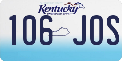 KY license plate 106JOS