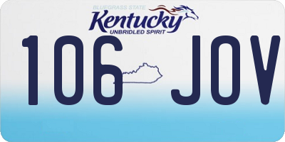 KY license plate 106JOV