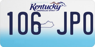 KY license plate 106JPO