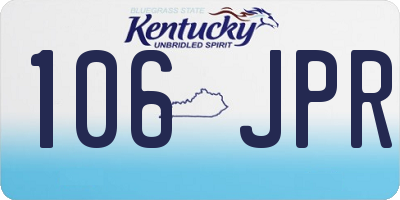 KY license plate 106JPR