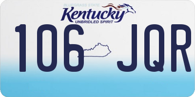 KY license plate 106JQR