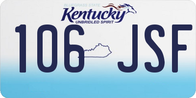 KY license plate 106JSF