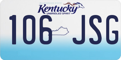 KY license plate 106JSG