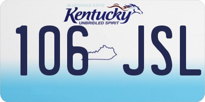 KY license plate 106JSL