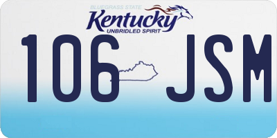 KY license plate 106JSM