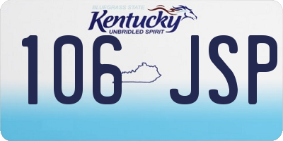 KY license plate 106JSP