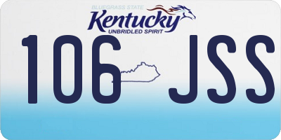 KY license plate 106JSS