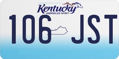KY license plate 106JST