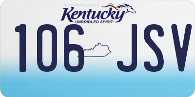 KY license plate 106JSV