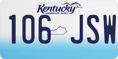 KY license plate 106JSW