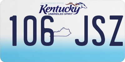 KY license plate 106JSZ