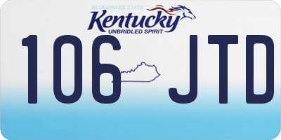 KY license plate 106JTD