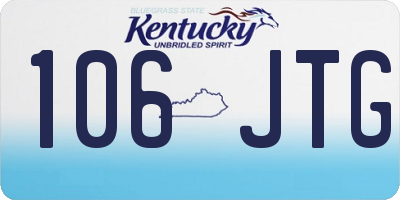 KY license plate 106JTG