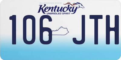 KY license plate 106JTH