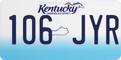 KY license plate 106JYR