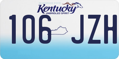 KY license plate 106JZH