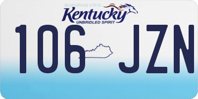 KY license plate 106JZN