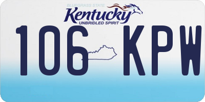KY license plate 106KPW